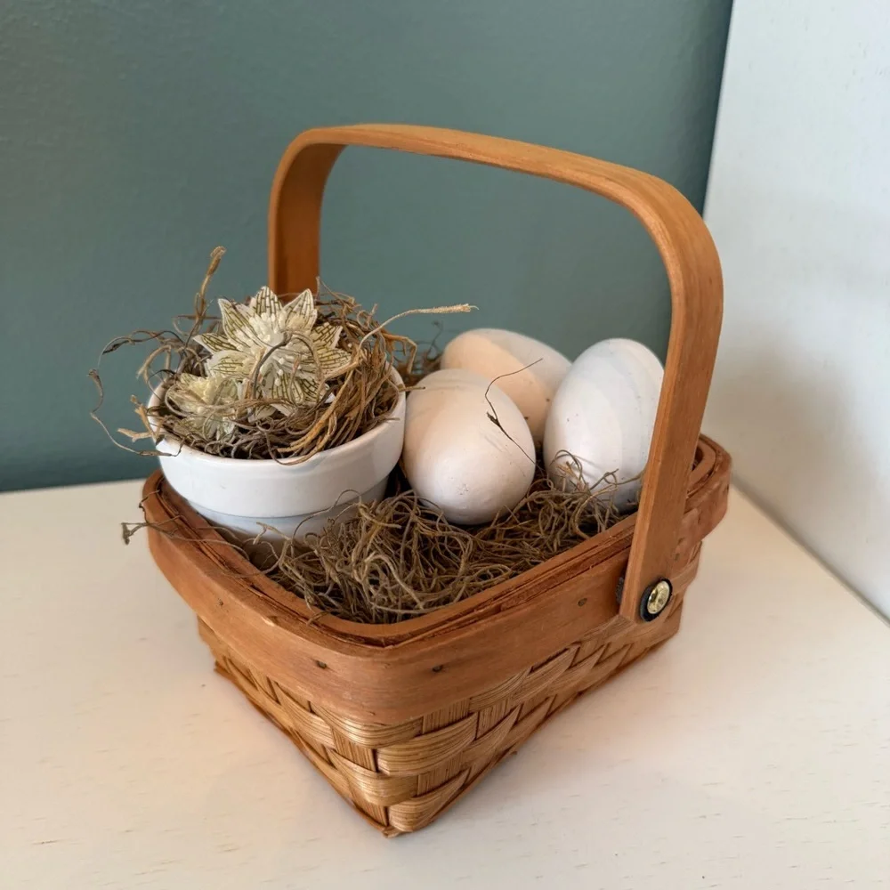 Spring Easter Decor Centerpiece Vignette Neutral Farmhouse Cozy Cottage